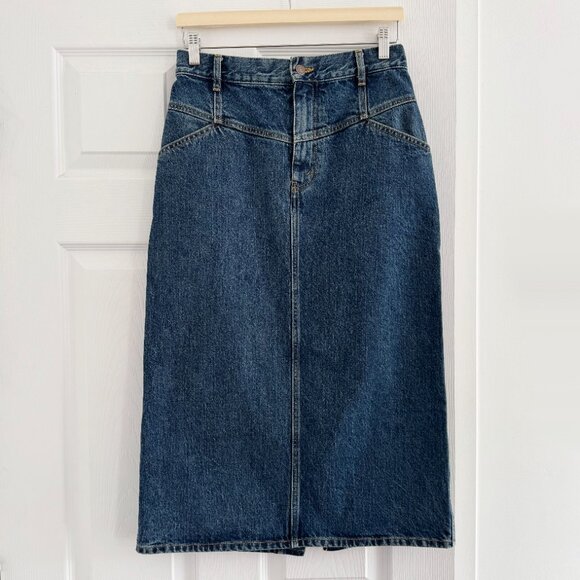 Celine Denim Midi Skirt, size 28. Fits like 27/28 - Picture 4 of 12